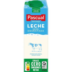 CAJA 6 BRICKS LECHE PASCUAL SEMIDESNATADA 1L
