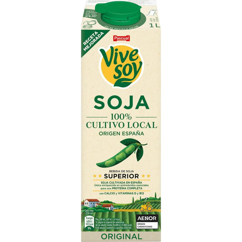 CAJA 6 BRICKS BEBIDA VEGETAL DE SOJA VIVESOY CLÁSICA 1L CAJA 6 BRICKS BEBIDA VEGETAL DE SOJA VIVESOY CLÁSICA 1L