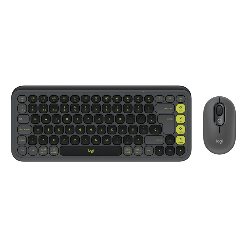 920-013118 TECLADO RATÓN INCLUIDO UNIVERSAL BLUETOOTH QWERTY ESPAÑOL GRAFITO, VERDE