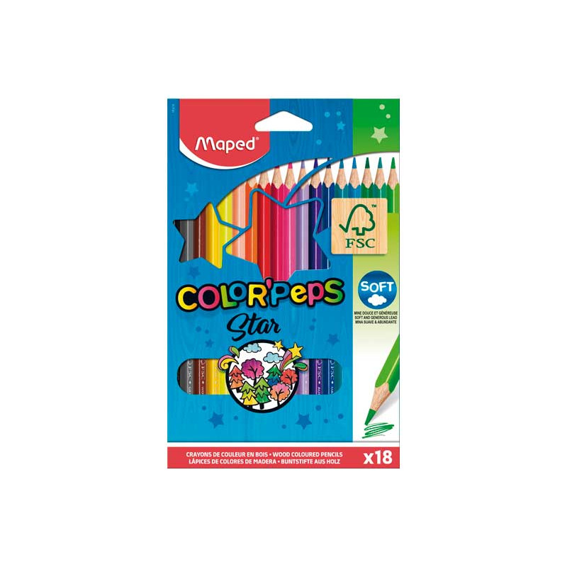 ESTUCHE 18 LÁPICES DE COLORES MAPED COLOR`PEPS ESTUCHE 18 LÁPICES DE COLORES MAPED COLOR`PEPS
