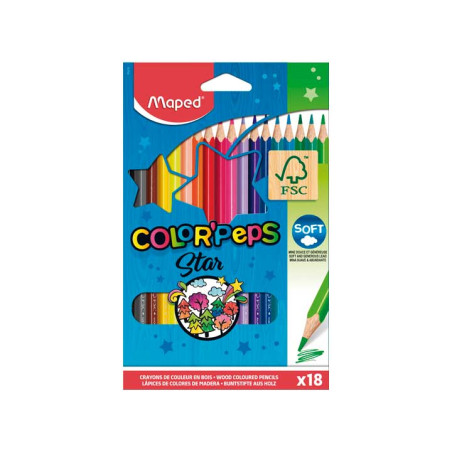 ESTUCHE 18 LÁPICES DE COLORES MAPED COLOR`PEPS
