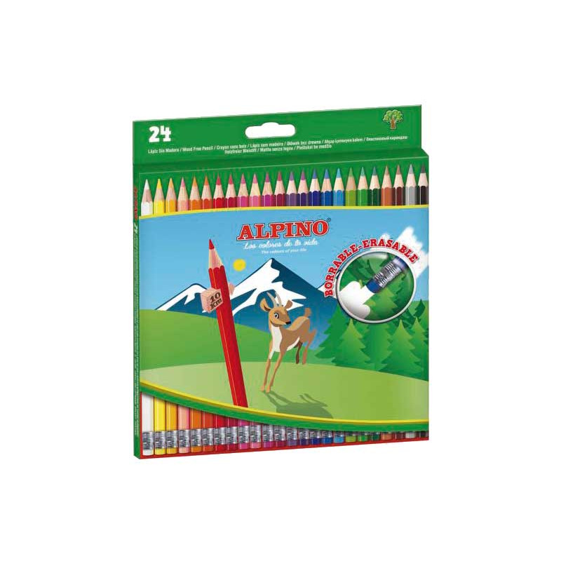 ESTUCHE 24 LÁPICES DE COLORES ALPINO BORRABLES ESTUCHE 24 LÁPICES DE COLORES ALPINO BORRABLES