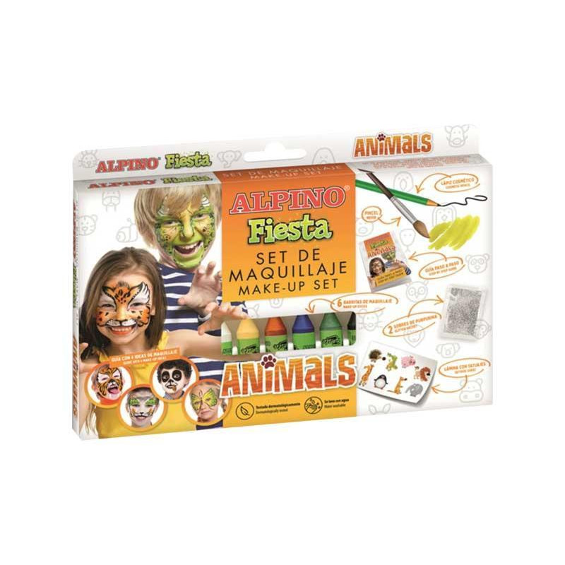 SET MAQUILLAJE FACIAL ALPINO "FIESTA: ANIMALES"