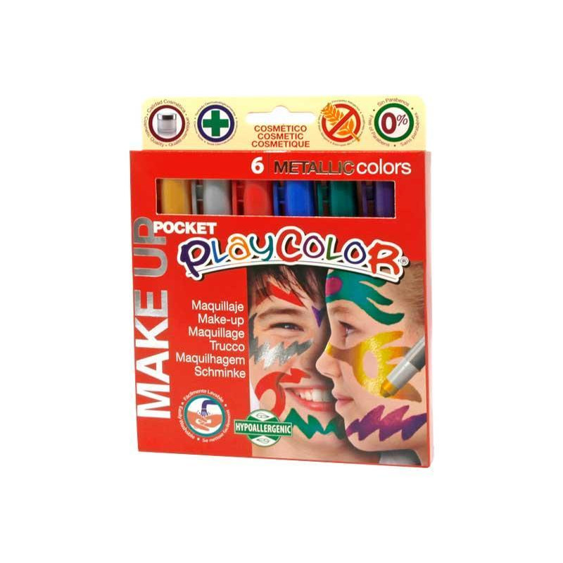 ESTUCHE 6 BARRAS PLAYCOLOR "MAKE UP - METALLIC"