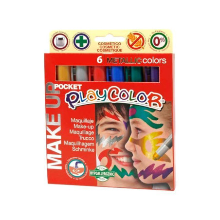 ESTUCHE 6 BARRAS PLAYCOLOR "MAKE UP - METALLIC"