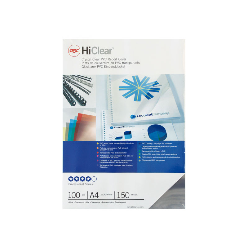 CAJA 100 CUBIERTAS GBC IBICLEAR 150 MICRAS