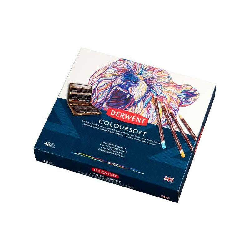 CAJA DE MADERA 48 LÁPICES DERWENT "COLOURSOFT" CAJA DE MADERA 48 LÁPICES DERWENT "COLOURSOFT"