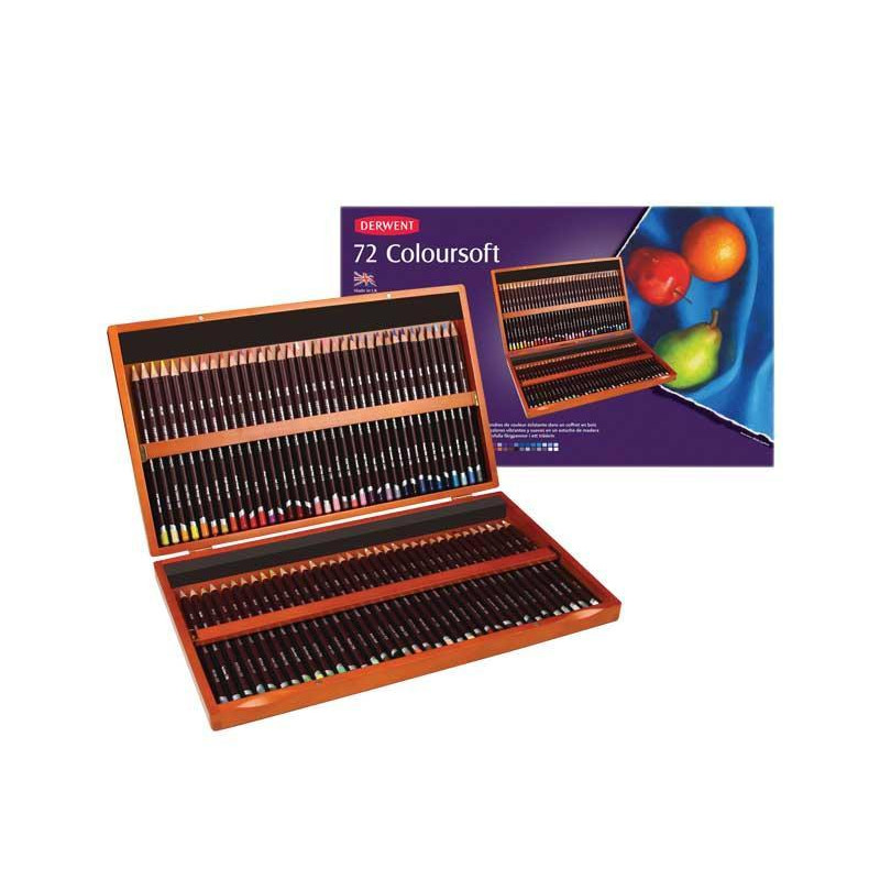 CAJA DE MADERA 72 LÁPICES DERWENT "COLOURSOFT" CAJA DE MADERA 72 LÁPICES DERWENT "COLOURSOFT"