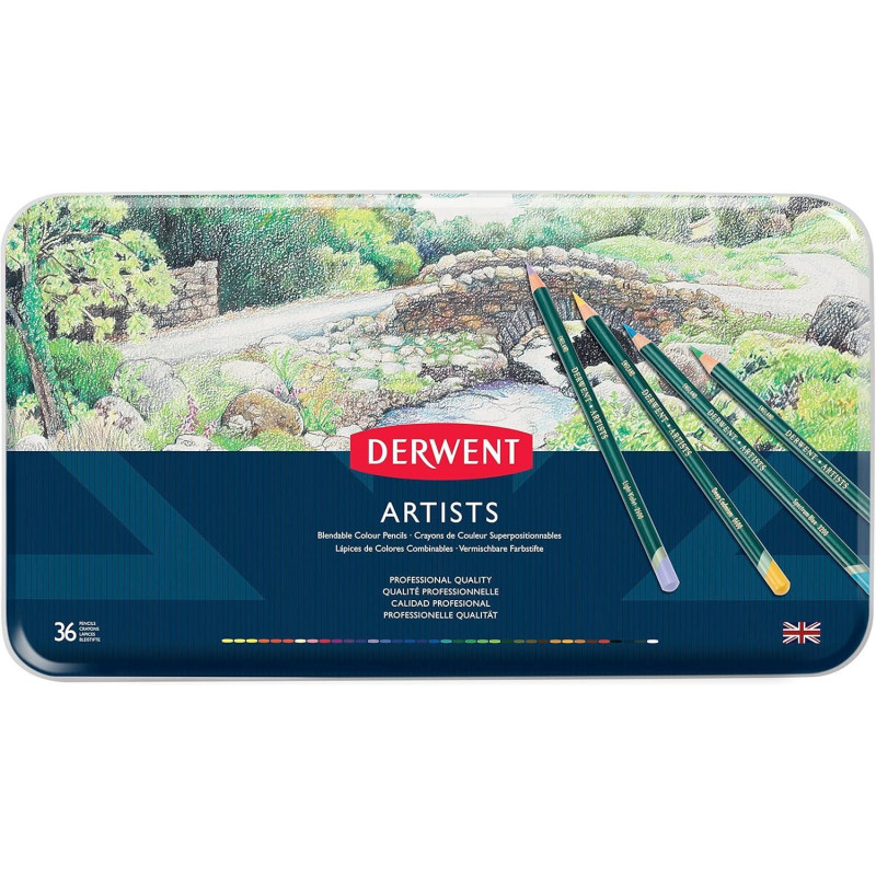 CAJA DE METAL 36 LÁPICES DERWENT "ARTISTS" CAJA DE METAL 36 LÁPICES DERWENT "ARTISTS"