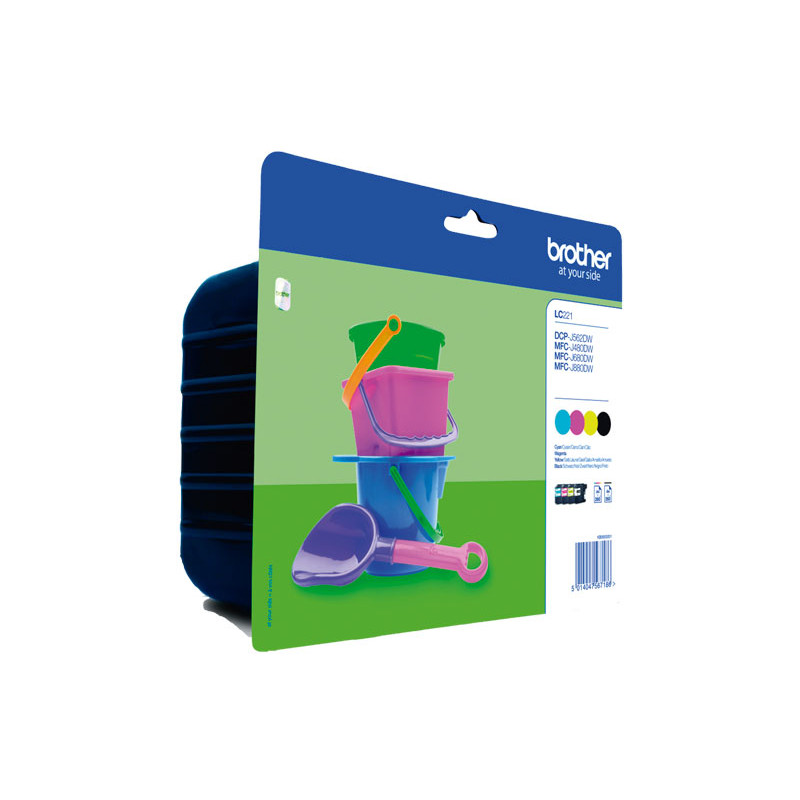 PACK 4 INKJET ORIGINAL BROTHER RAINBOW LC221VALBP PACK 4 INKJET ORIGINAL BROTHER RAINBOW LC221VALBP