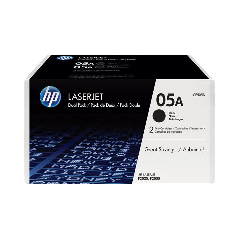 PACK 2 CARTUCHOS DE TÓNER ORIGINAL LASERJET HP 05A PACK 2 CARTUCHOS DE TÓNER ORIGINAL LASERJET HP 05A