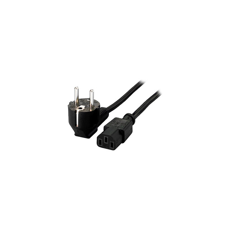 112120 CABLE DE TRANSMISIÓN NEGRO 1,8 M C13 ACOPLADOR CEE7/4