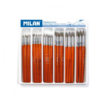 SCHOOLPACK 120 PINCELES MILAN SERIE 101 SURTIDOS