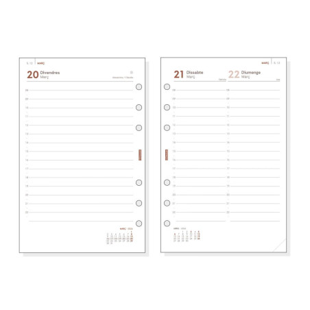 RECAMBIO ANUALIDAD 2026 FINOCAM "OPEN: R598" DÍA PÁGINA CATALÁN