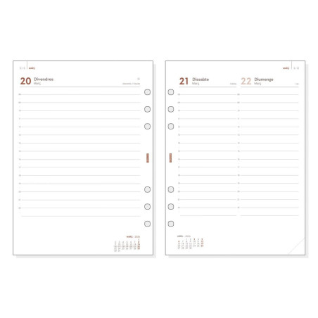 RECAMBIO ANUALIDAD 2026 FINOCAM "OPEN: R1098" DÍA PÁGINA CATALÁN