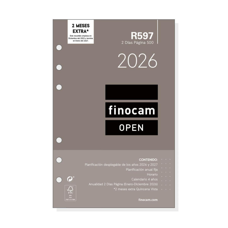 RECAMBIO ANUALIDAD 2026 FINOCAM "OPEN: R597" 2 DÍAS PÁGINA CASTELLANO RECAMBIO ANUALIDAD 2026 FINOCAM "OPEN: R597" 2 DÍAS PÁGINA CASTELLANO
