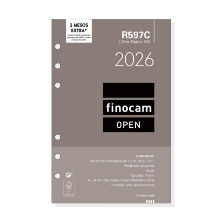 RECAMBIO ANUALIDAD 2026 FINOCAM "OPEN: R597" 2 DÍAS PÁGINA CATALÁN