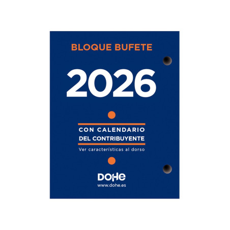 CALENDARIO 2026 DOHE "BLOQUE BUFETE" 8,5x11cm CASTELLANO