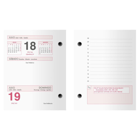 CALENDARIO 2026 DOHE "BLOQUE BUFETE" 8,5x11cm CASTELLANO
