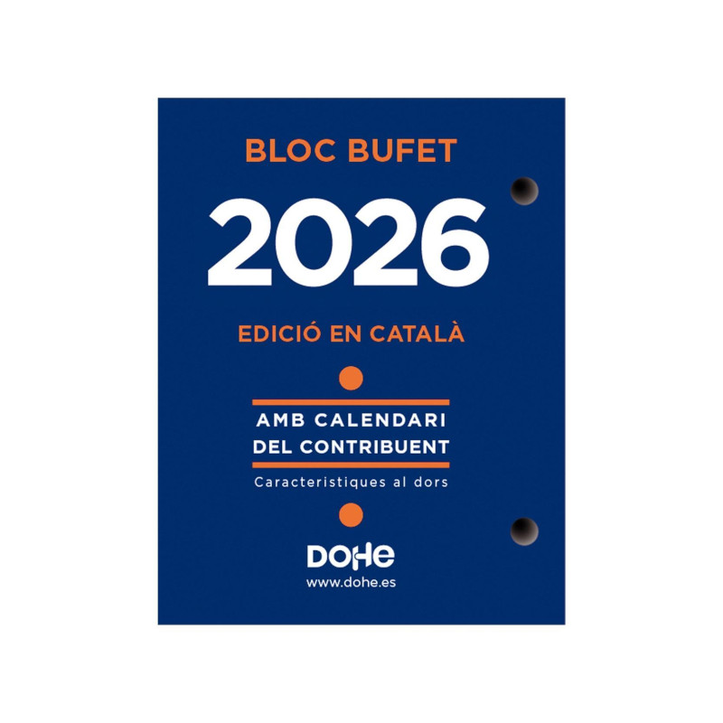 CALENDARIO 2026 DOHE "BLOQUE BUFETE" 8,5x11cm CATALÁN CALENDARIO 2026 DOHE "BLOQUE BUFETE" 8,5x11cm CATALÁN