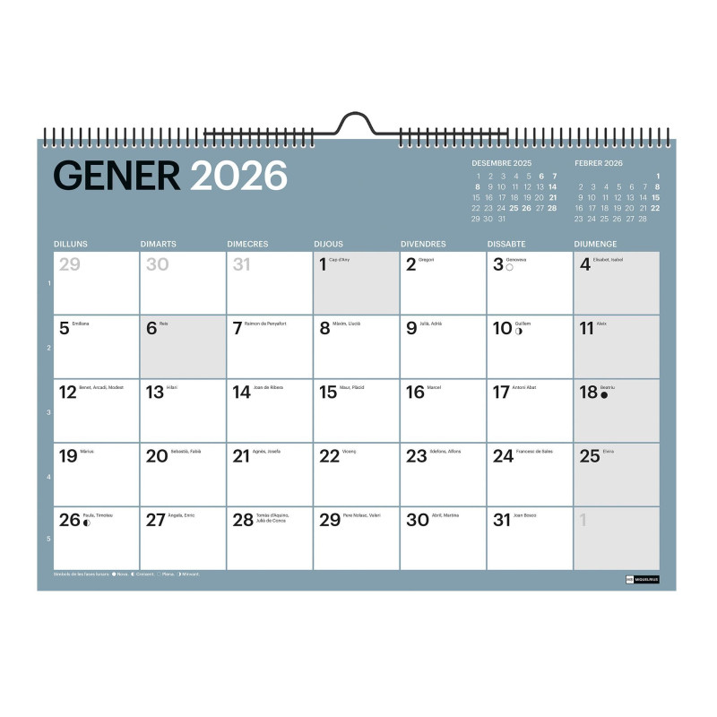 CALENDARIO DE PARED 2026 MIQUELRIUS "CHROMAT" CATALÁN