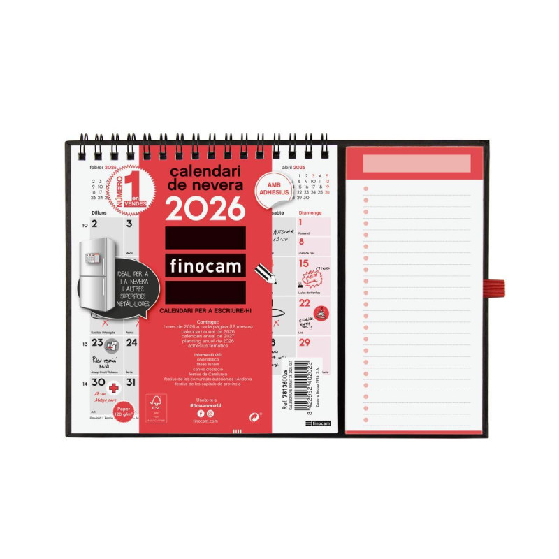 CALENDARIO DE PARED 2026 FINOCAM "NEUTRO: CON IMÁN XS" CATALÁN CALENDARIO DE PARED 2026 FINOCAM "NEUTRO: CON IMÁN XS" CATALÁN