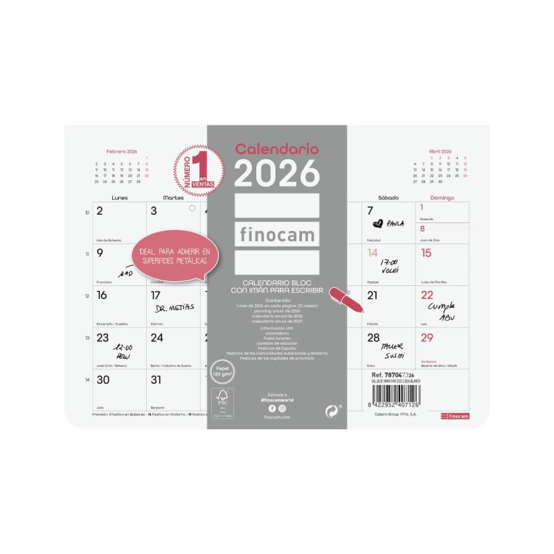 CALENDARIO DE PARED 2026 FINOCAM "CHIC CON IMÁN" CASTELLANO CALENDARIO DE PARED 2026 FINOCAM "CHIC CON IMÁN" CASTELLANO