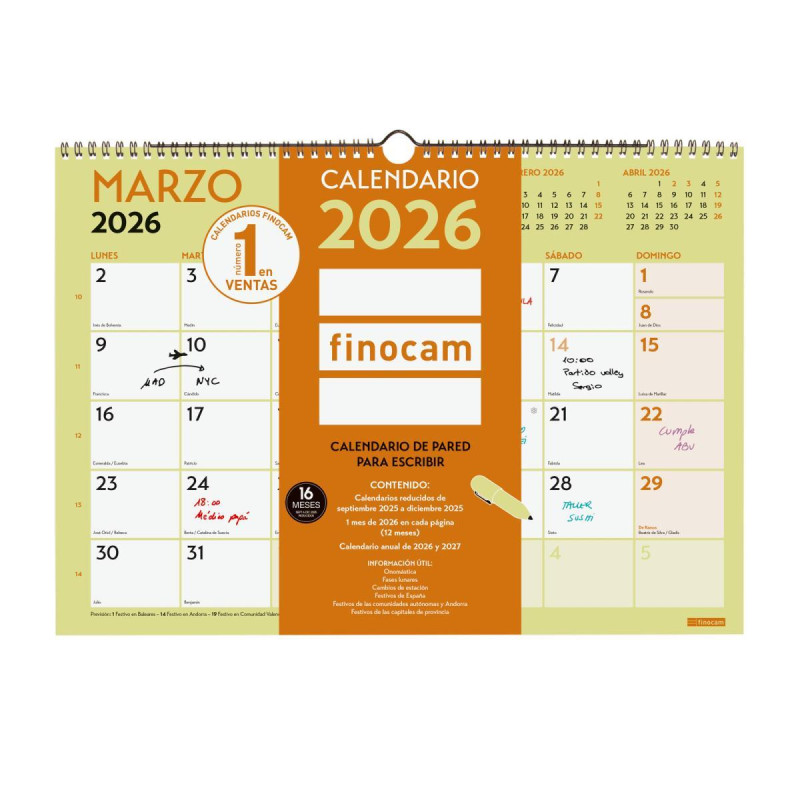 CALENDARIO DE PARED 2026 FINOCAM "GRAFIK" CASTELLANO CALENDARIO DE PARED 2026 FINOCAM "GRAFIK" CASTELLANO