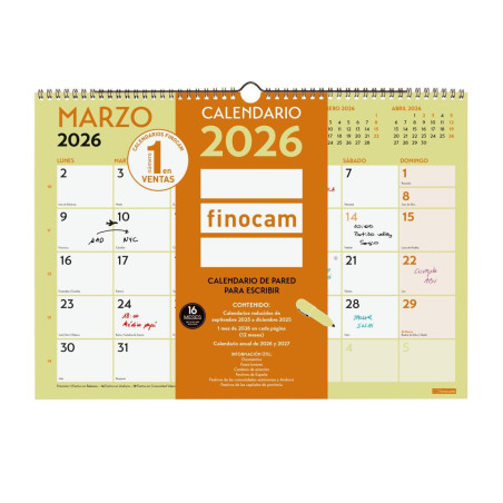 CALENDARIO DE PARED 2026 FINOCAM "GRAFIK" CASTELLANO