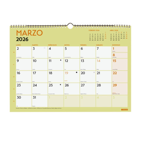 CALENDARIO DE PARED 2026 FINOCAM "GRAFIK" CASTELLANO