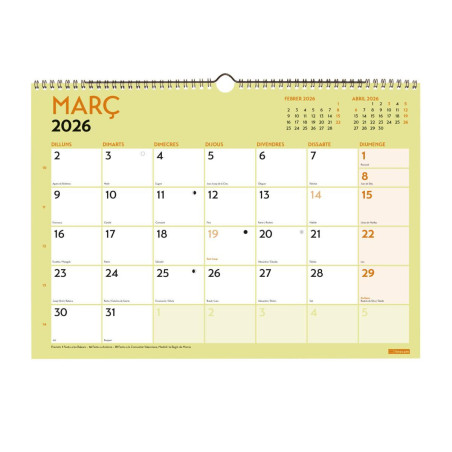 CALENDARIO DE PARED 2026 FINOCAM "GRAFIK" CATALÁN