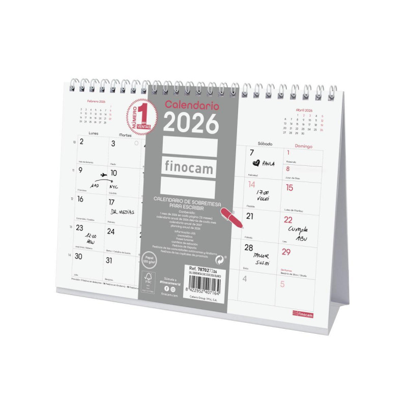 CALENDARIO SOBREMESA 2026 FINOCAM "CHIC" CASTELLANO CALENDARIO SOBREMESA 2026 FINOCAM "CHIC" CASTELLANO