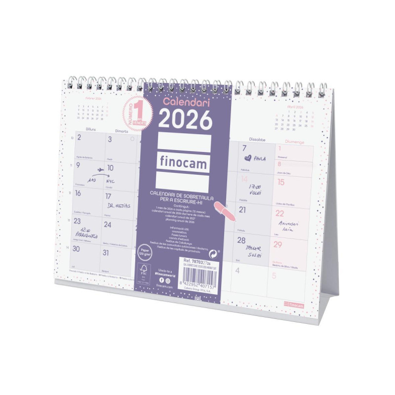 CALENDARIO SOBREMESA 2026 FINOCAM "CHIC" CATALÁN CALENDARIO SOBREMESA 2026 FINOCAM "CHIC" CATALÁN