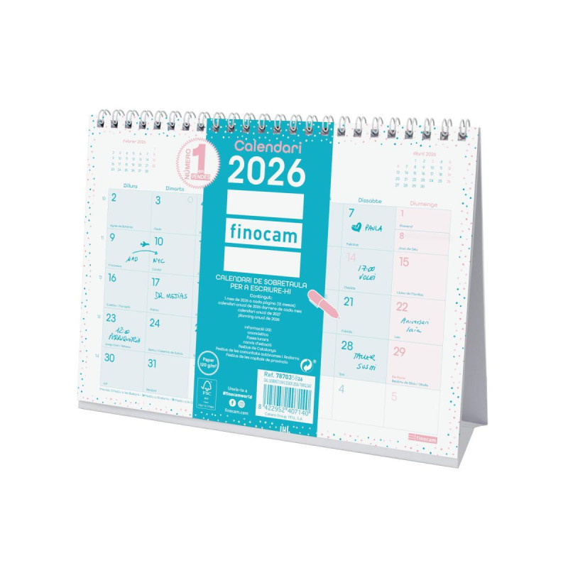 CALENDARIO SOBREMESA 2026 FINOCAM "CHIC" CATALÁN CALENDARIO SOBREMESA 2026 FINOCAM "CHIC" CATALÁN