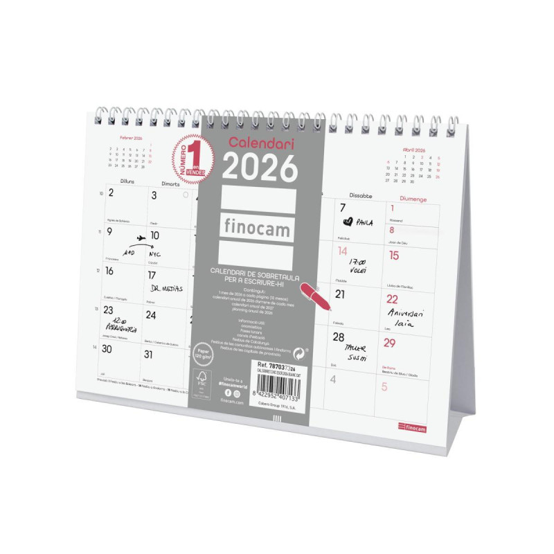 CALENDARIO SOBREMESA 2026 FINOCAM "CHIC" CATALÁN CALENDARIO SOBREMESA 2026 FINOCAM "CHIC" CATALÁN