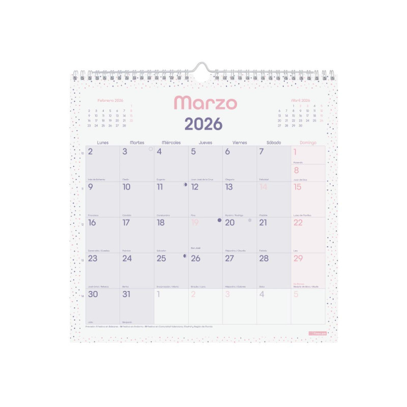 CALENDARIO DE PARED 2026 FINOCAM "CHIC" CASTELLANO CALENDARIO DE PARED 2026 FINOCAM "CHIC" CASTELLANO