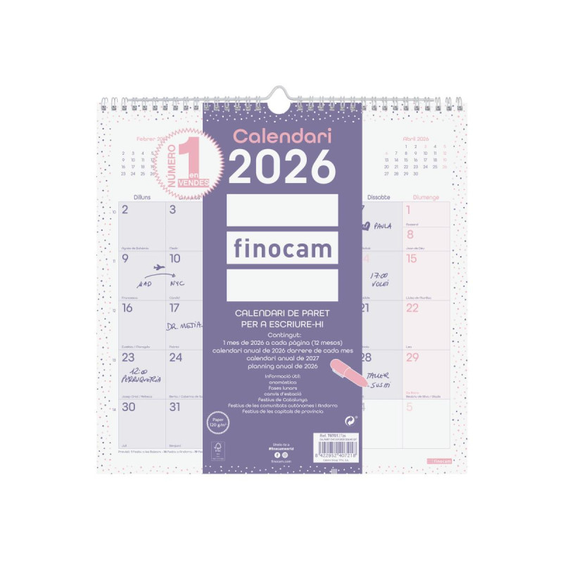 CALENDARIO DE PARED 2026 FINOCAM "CHIC" CATALÁN CALENDARIO DE PARED 2026 FINOCAM "CHIC" CATALÁN