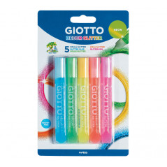 BLÍSTER 5 TUBOS PEGAMENTO GIOTTO GLITTER NEÓN