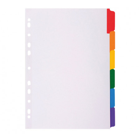 SEPARADORES EXACOMPTA PESTAÑA COLOR 6 POSICIONES