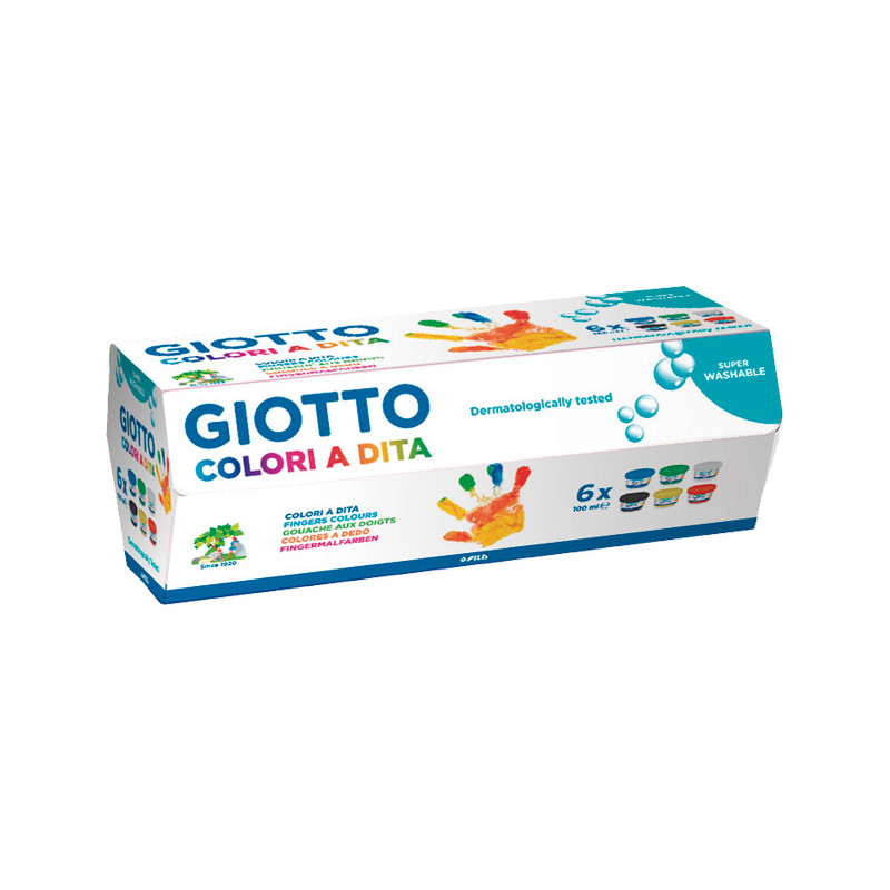 ESTUCHE 6 BOTES PINTURA DE DEDOS GIOTTO 100ml