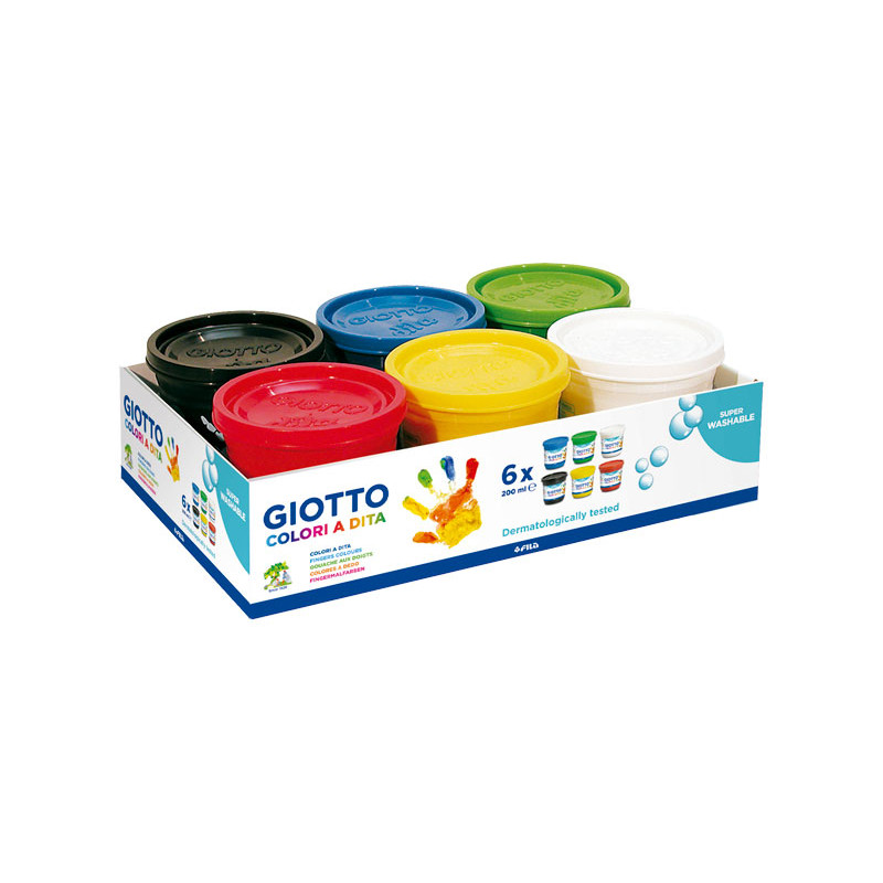 ESTUCHE 6 BOTES PINTURA DE DEDOS GIOTTO 200ml