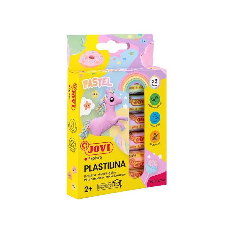 CAJA 6 TUBOS PLASTILINA JOVI PASTEL 15gr CAJA 6 TUBOS PLASTILINA JOVI PASTEL 15gr