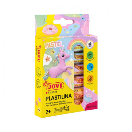 CAJA 6 TUBOS PLASTILINA JOVI PASTEL 15gr