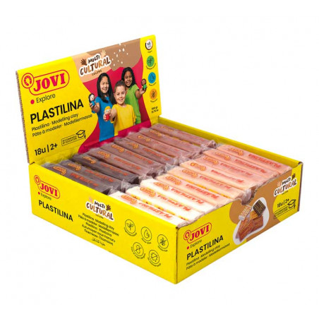 CAJA 18 PASTILLAS PLASTILINA JOVI "MULTI CULTURAL" 50gr