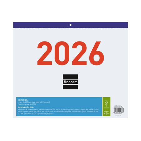 FALDILLA 2026 FINOCAM "ESCRIBIR" 30x24,7cm CASTELLANO