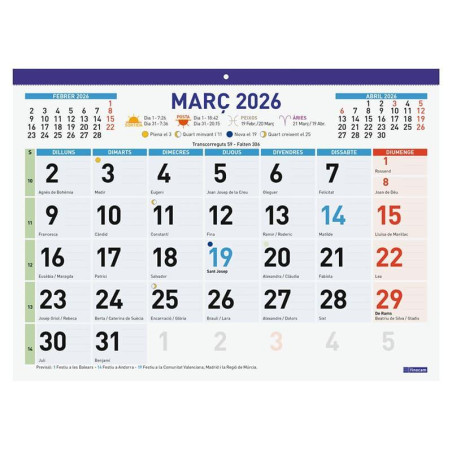 FALDILLA 2026 FINOCAM "MIXTO" 43x31cm CATALÁN