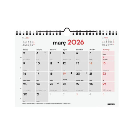 CALENDARIO DE PARED 2026 FINOCAM "NEUTRO: ESCRIBIR S" CATALÁN