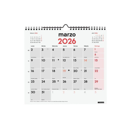 CALENDARIO DE PARED 2026 FINOCAM "NEUTRO: ESCRIBIR M" CASTELLANO