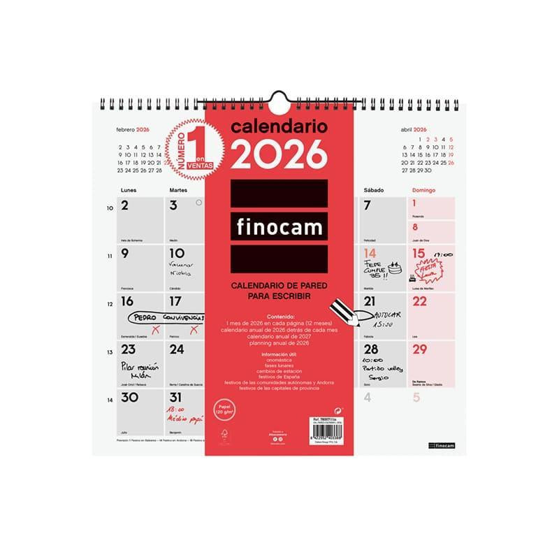 CALENDARIO DE PARED 2026 FINOCAM "NEUTRO: ESCRIBIR L" CASTELLANO CALENDARIO DE PARED 2026 FINOCAM "NEUTRO: ESCRIBIR L" CASTELLANO