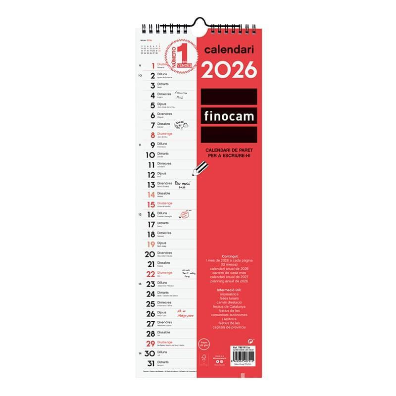 CALENDARIO DE PARED 2026 FINOCAM "NEUTRO: ESCRIBIR LARGO" CATALÁN CALENDARIO DE PARED 2026 FINOCAM "NEUTRO: ESCRIBIR LARGO" CATALÁN